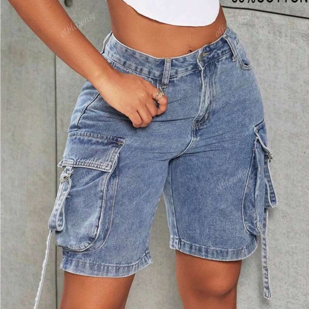 Denim Cargo Women Shorts